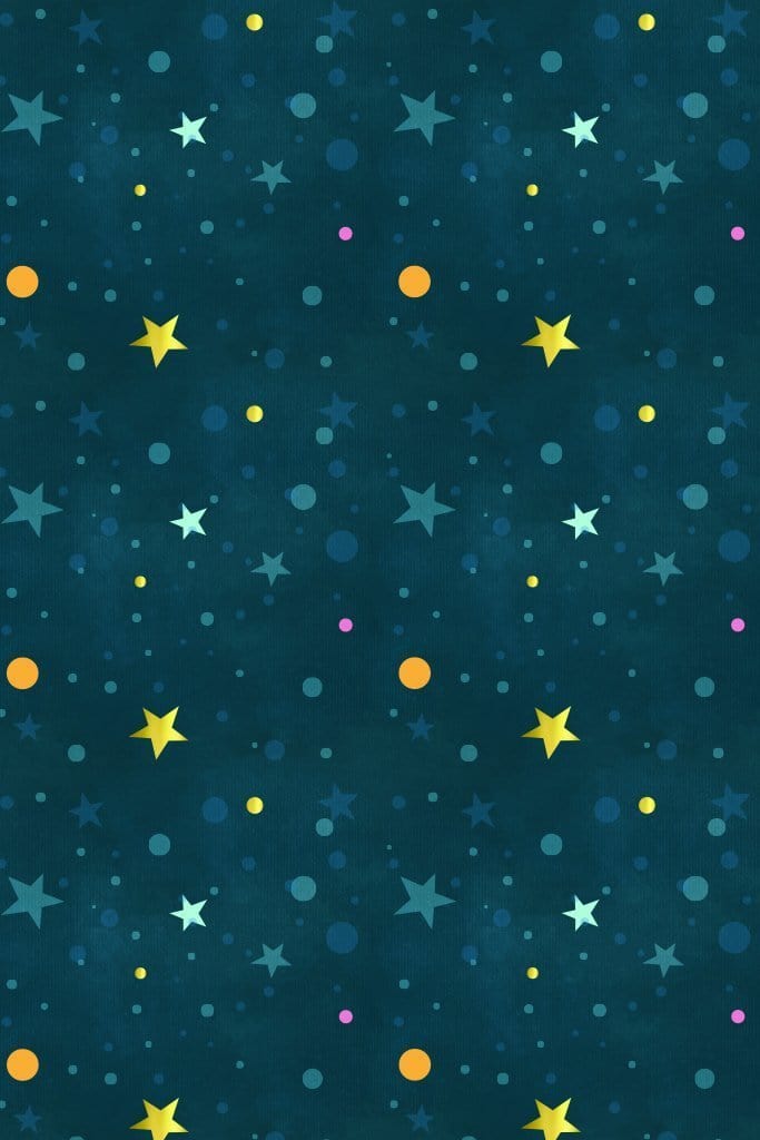 Stars & polka dots product graphic with seamless repeat pattern