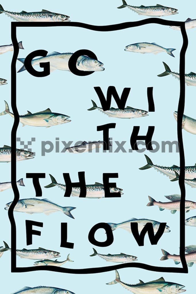 Fishes going with the flow product graphic