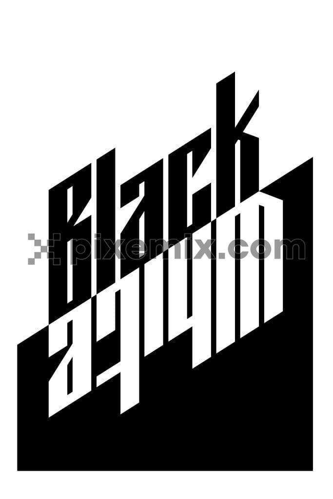 Black & white upside down typography product graphic