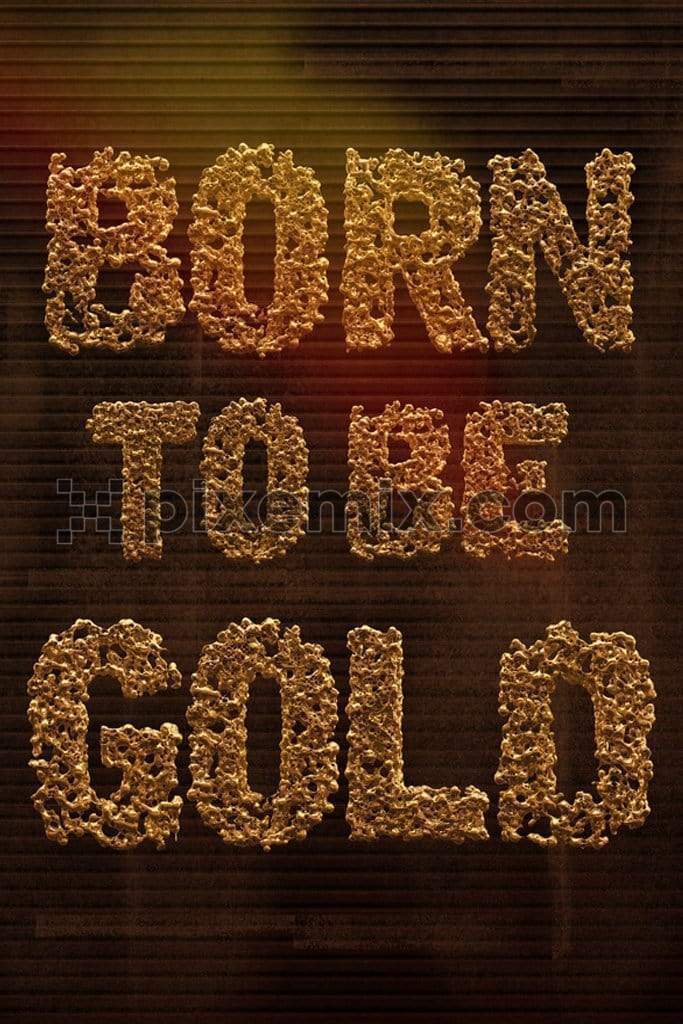 Inspirational gold textured typography product graphic with backgroung tonal stripe texture