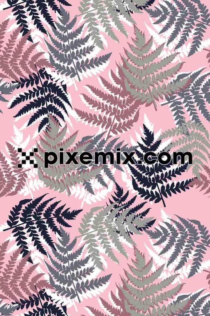 Fren leaf camouflage product graphic with seamless repeat pattern