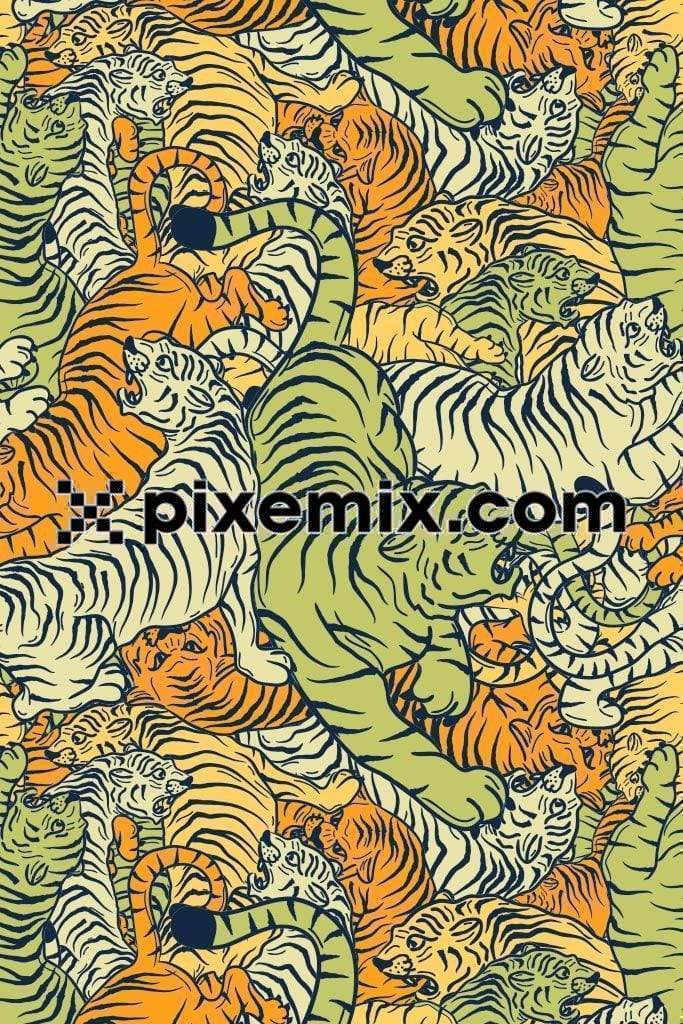 Camo tiger product graphic with seamless repeat pattern