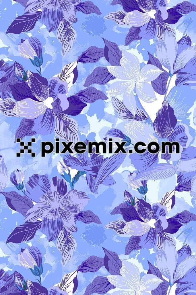 Tropical camouflage floral product graphic with seamless repeat pattern