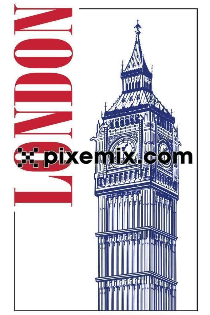 London clock tower vector product graphic
