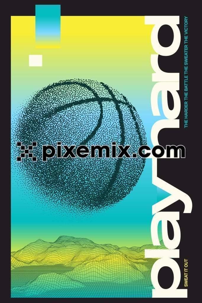 Modern and trendy basketball vector product graphic