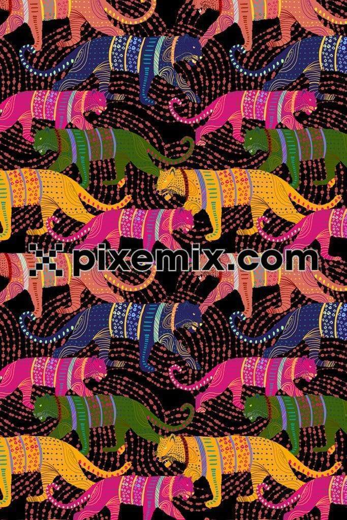 Pop art inspired  colorful lapad product graphic with seamless repeat pattern