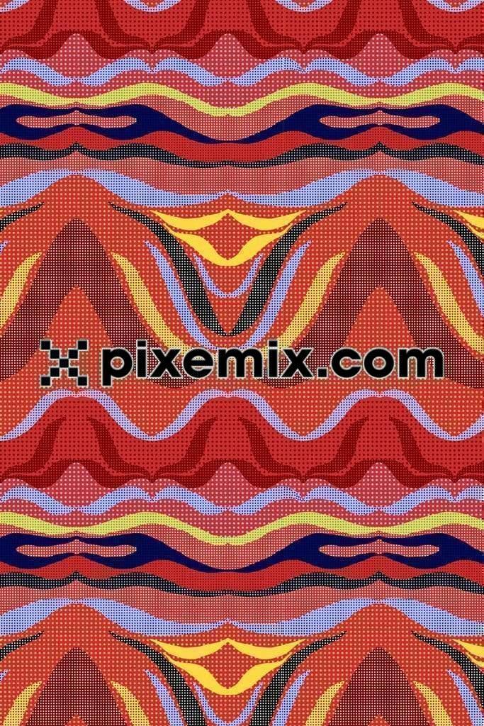 Abstract linear dotted art product graphic with seamless repeat pattern