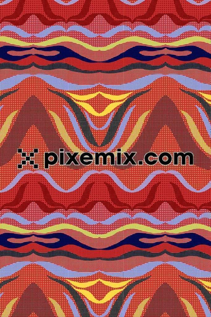 Abstract linear dotted art product graphic with seamless repeat pattern
