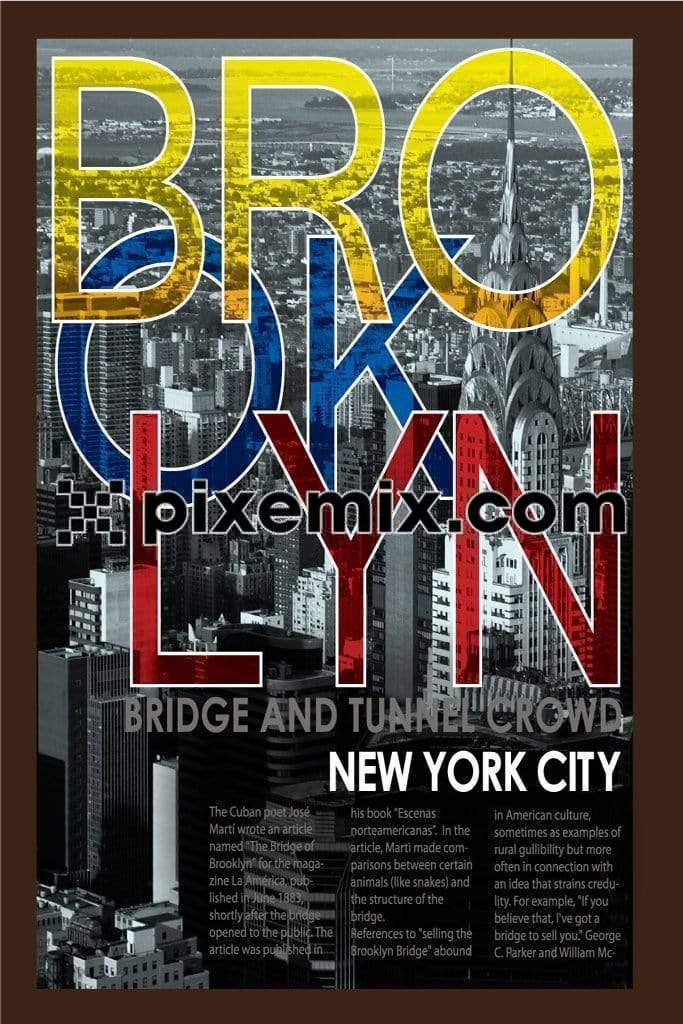 Double exposure brooklyn city vector product graphic