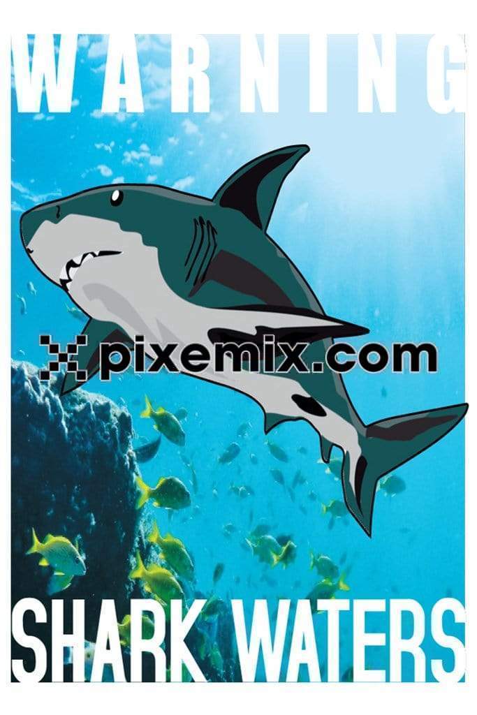 Photomanipulation inspried vector shark product graphic
