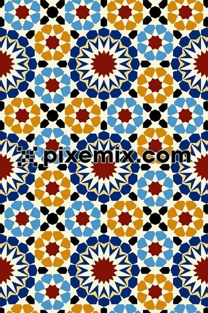 Moroccan mosaic product graphic with seamless repeat pattern