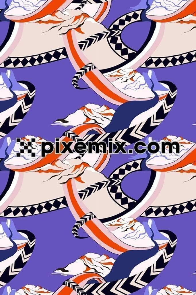 Abstract shapes & colorblock product graphic with seamless repeat pattern