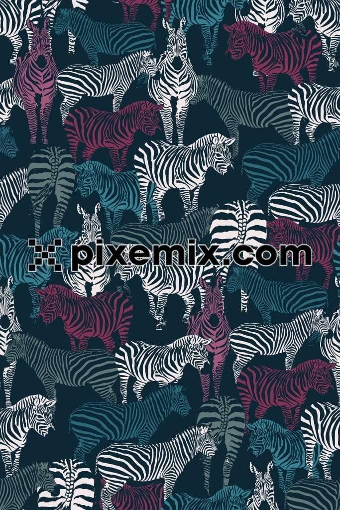 Camo inspired zebra art product graphic with seamless repeat pattern 
