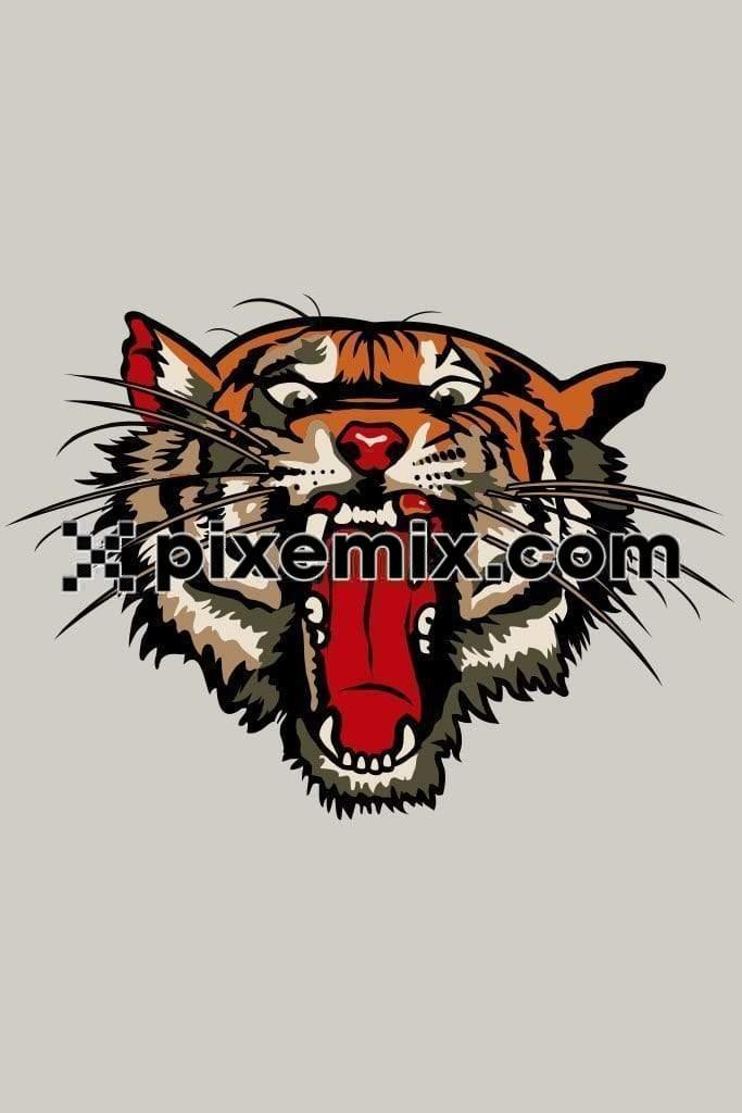 Roar tiger face vector product graphic