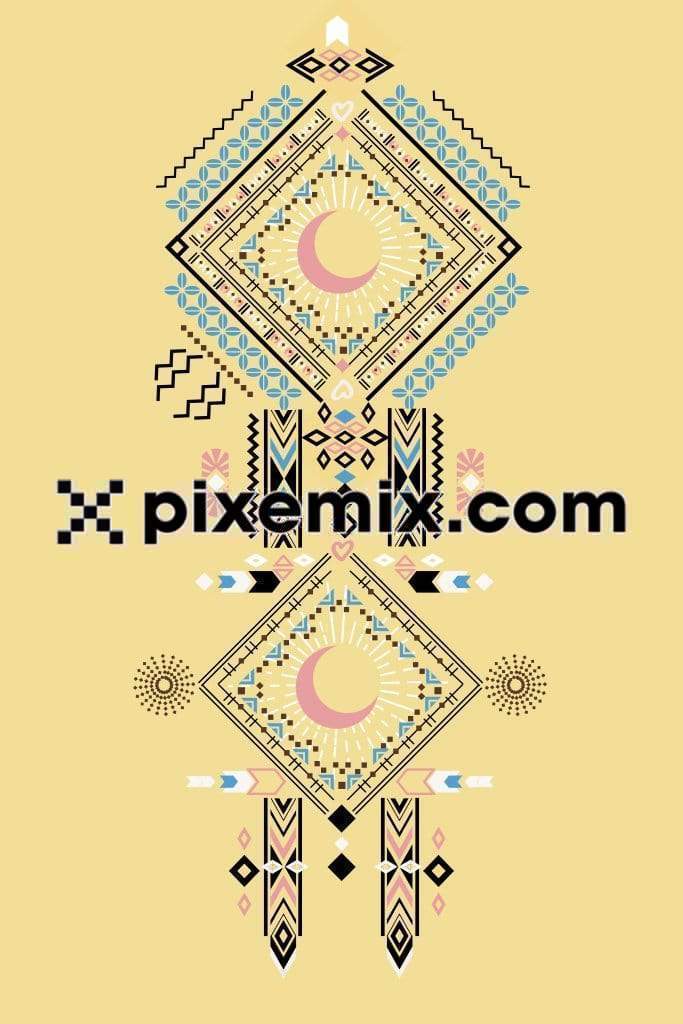Tribal geometric pattern with pastel look vector product graphic
