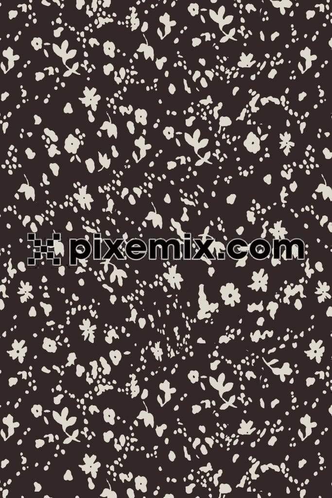 Disty floral printed product graphic with seamless repeat pattern