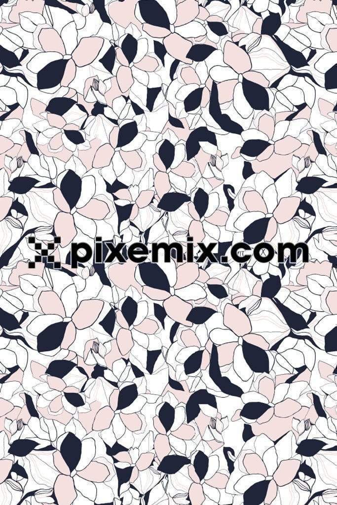 Cute florals product graphic with seamless repeat pattern
