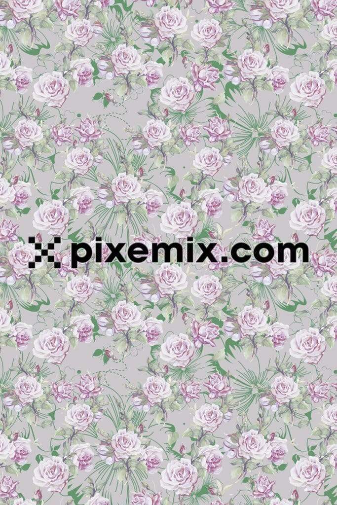 Beautiful rose flowers with seamless repeat pattern