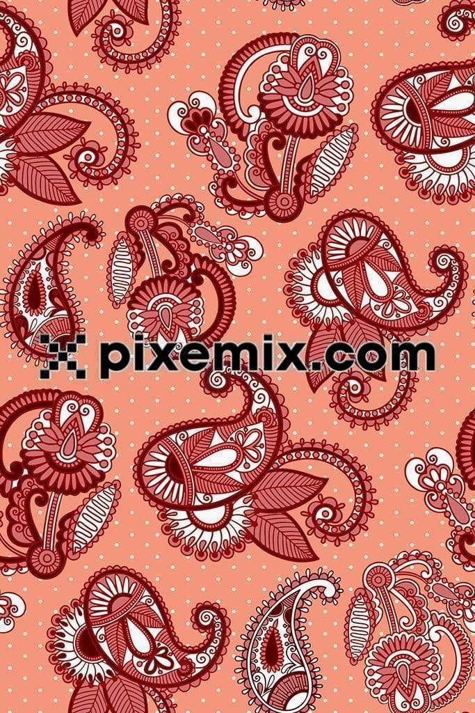 Paisley product graphic with seamless repeat pattern 