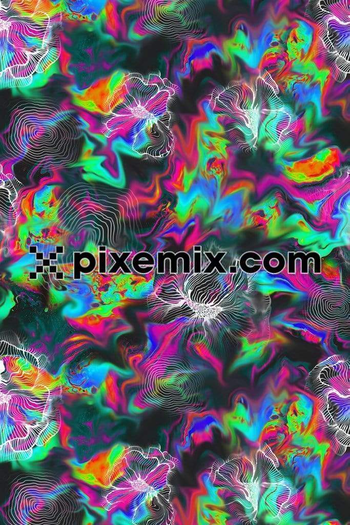 Unique abstract liquified effect with seamless repeat pattern