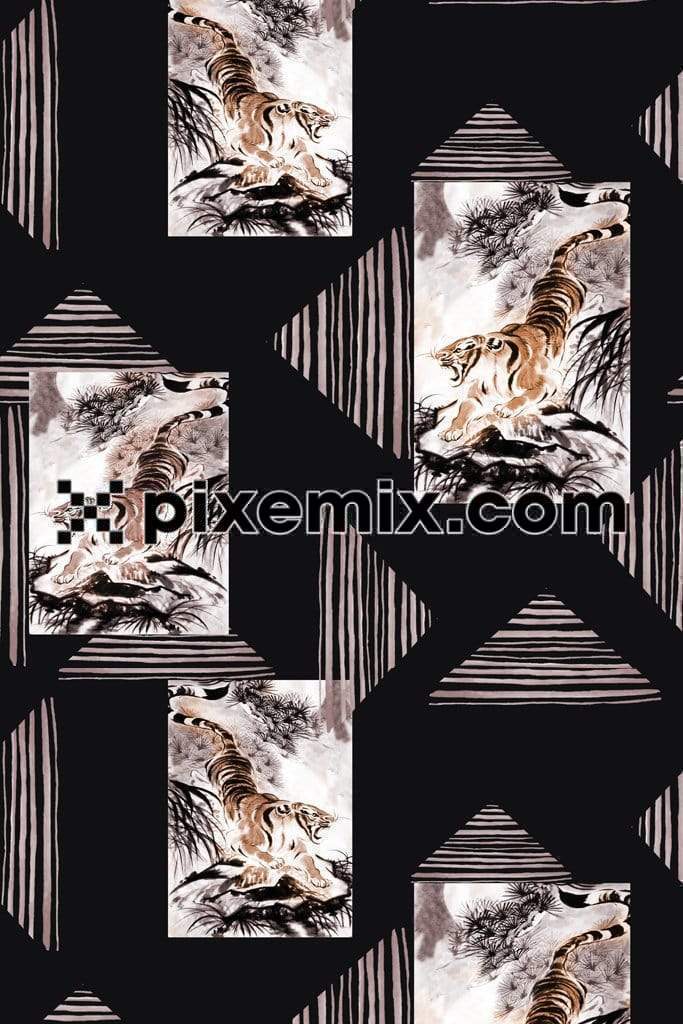 Abstract tiger product graphic with seamless repeat pattern
