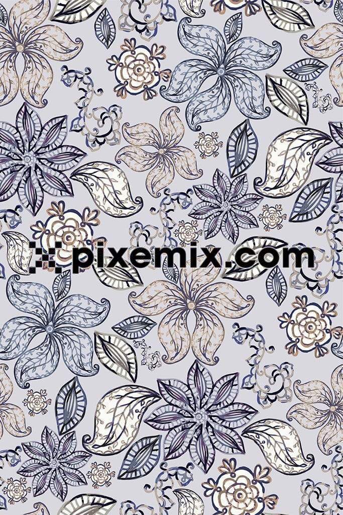 Line art watercolour florals product graphic