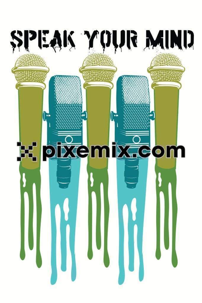 Mics with typography vector product graphic
