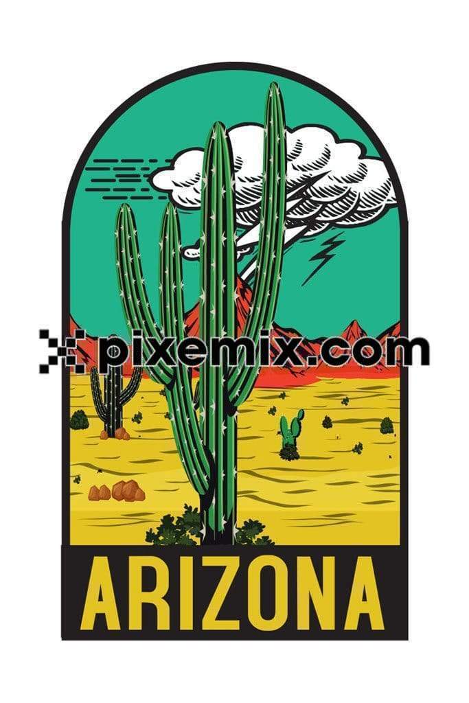 Vintage cactus product graphic