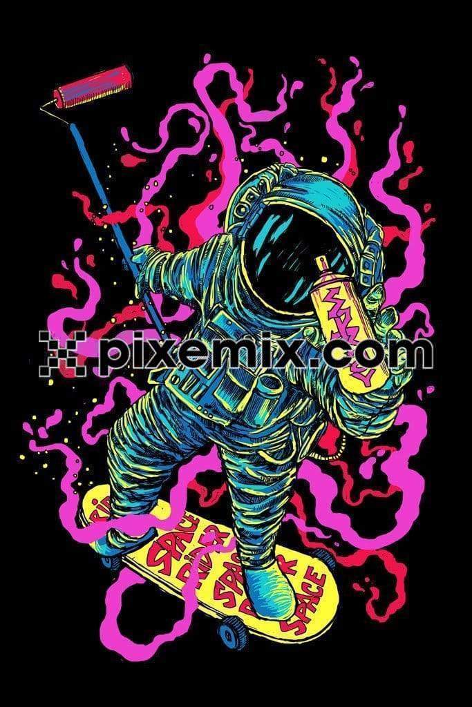 Astronaut paint space product graphic