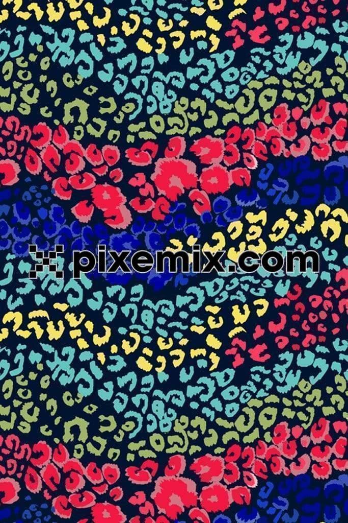 Abstract multicolored animal print product graphic with seamless repeat pattern