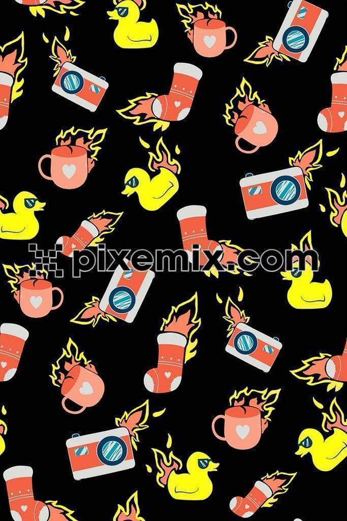 Cute and quirky product graphic with seamless repeat pattern