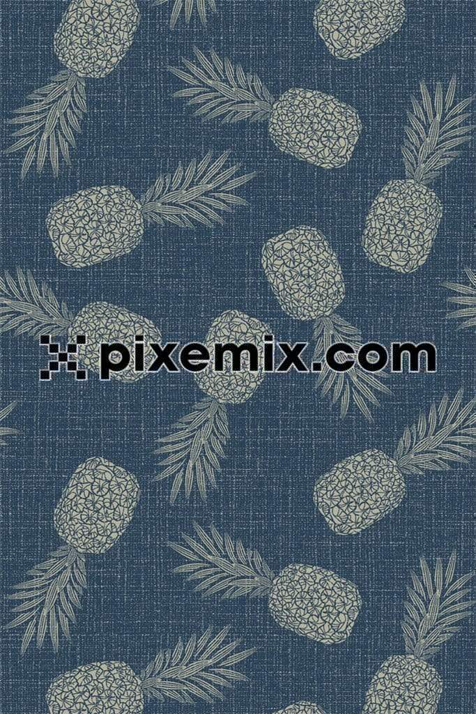 Pinaples on textured background product graphic with seamless repeat pattern
