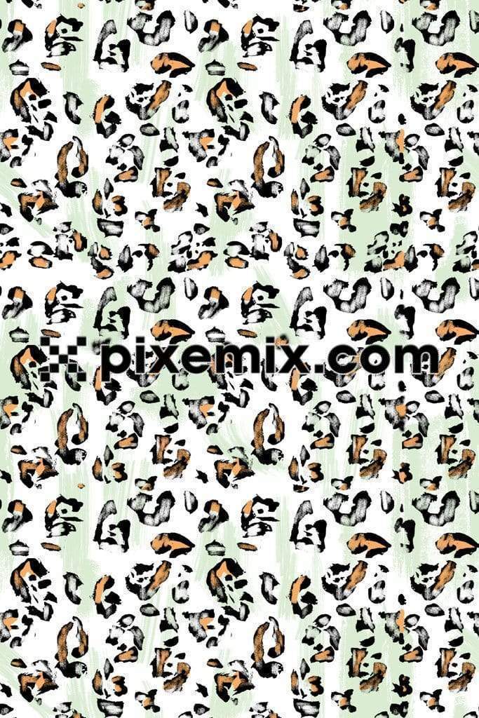 Abstract cheetah skin pattern with tie dye background product graphic with seamless repeat pattern