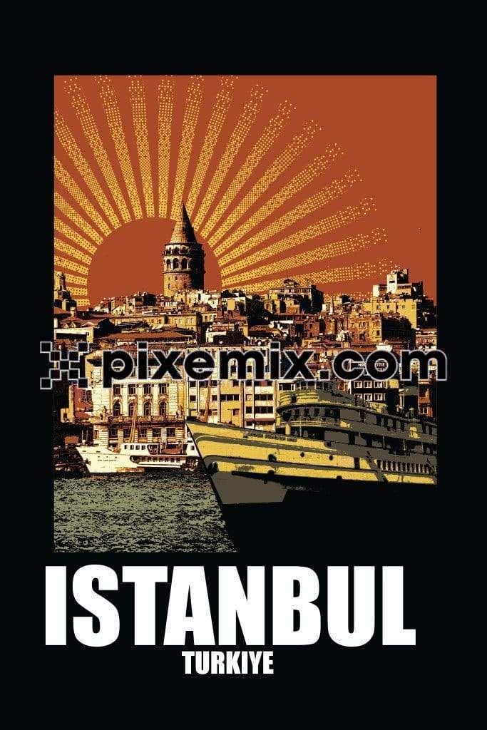 The city of Instanbul vector product graphic 