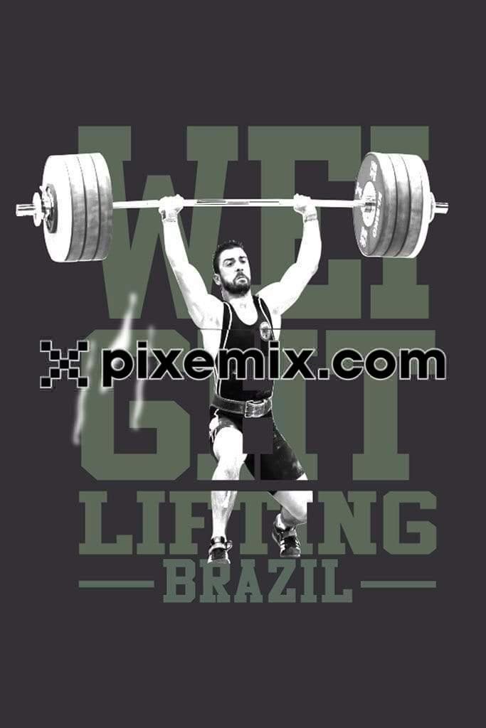 Athletic man with weight lifting vector product graphic
