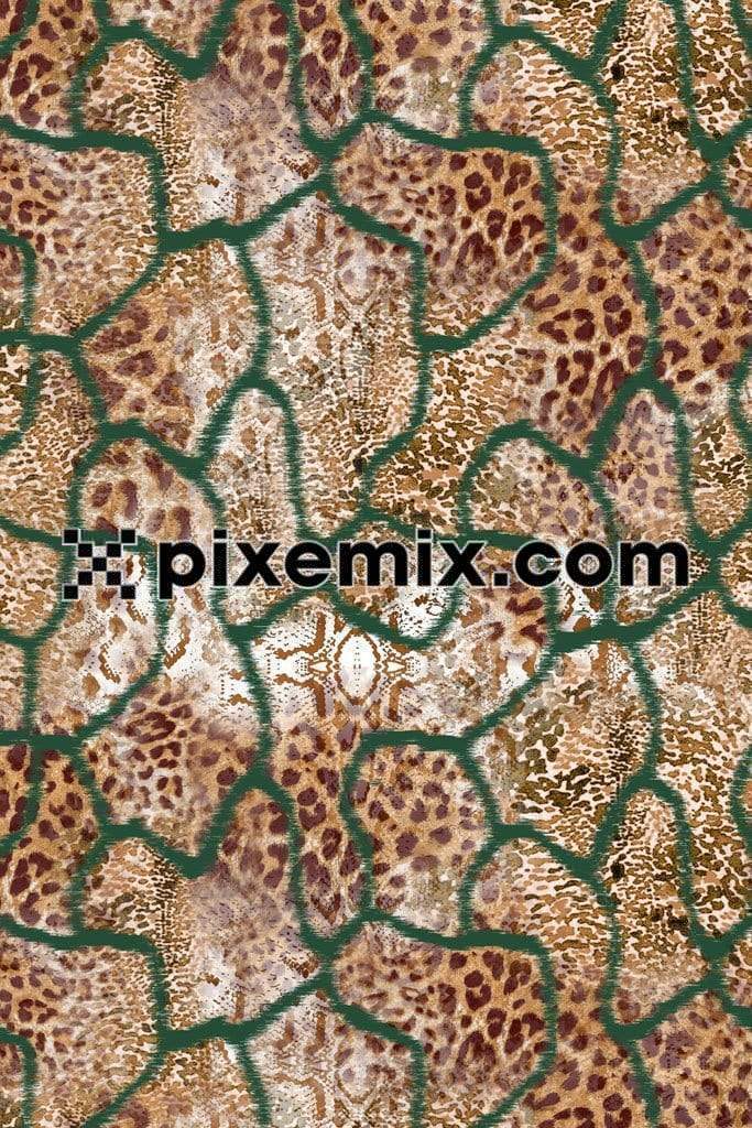Abstract snake and cheetah print product graphic with seamless repeat pattern