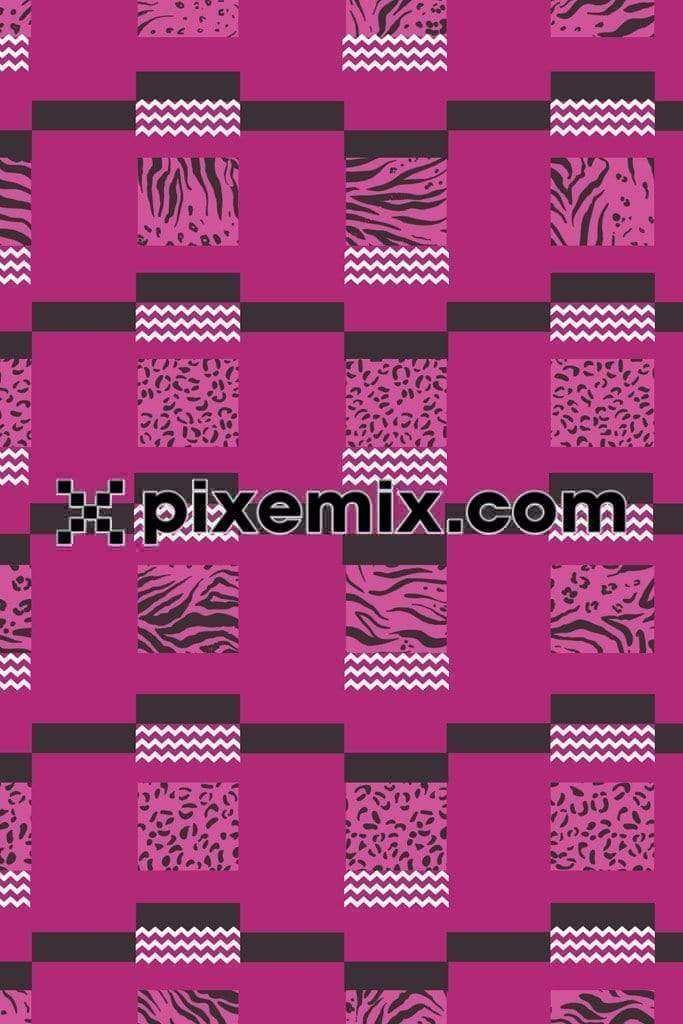 Animal skin geometric  colorblocks product graphic with seamless repeat pattern