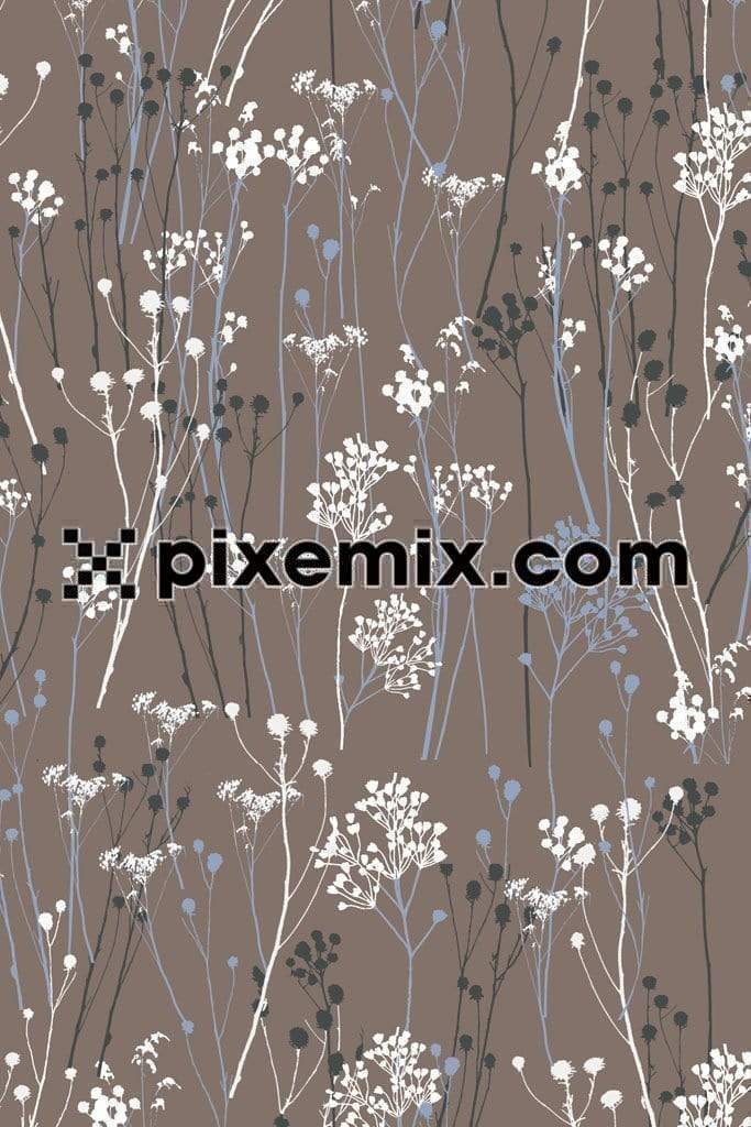 Florals product graphic with seamless repeat pattern