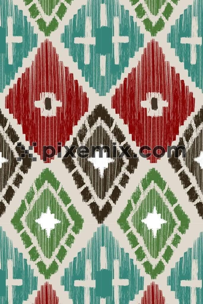 Ikkat pattern product graphics with seamless repeat pattern