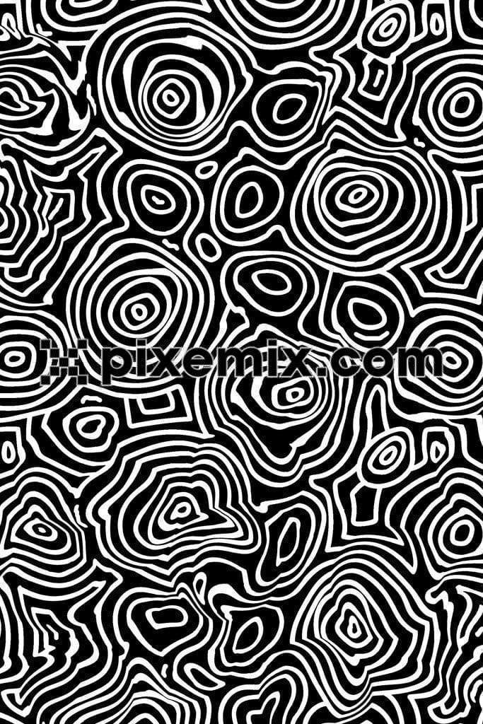 Psychedelic art product graphics with seamless repeat pattern