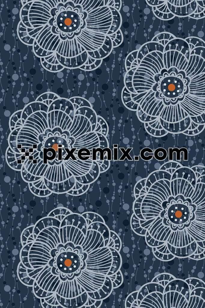Mandala art product graphics with seamless repeat pattern