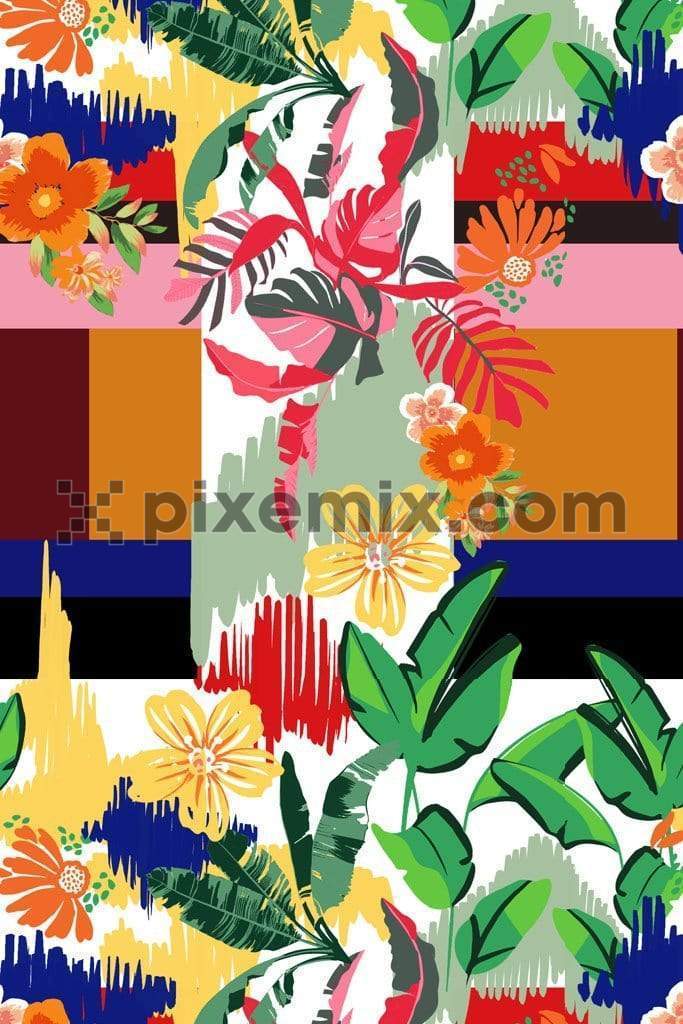 Mix and match florals and leaf product graphics with seamless repeat pattern