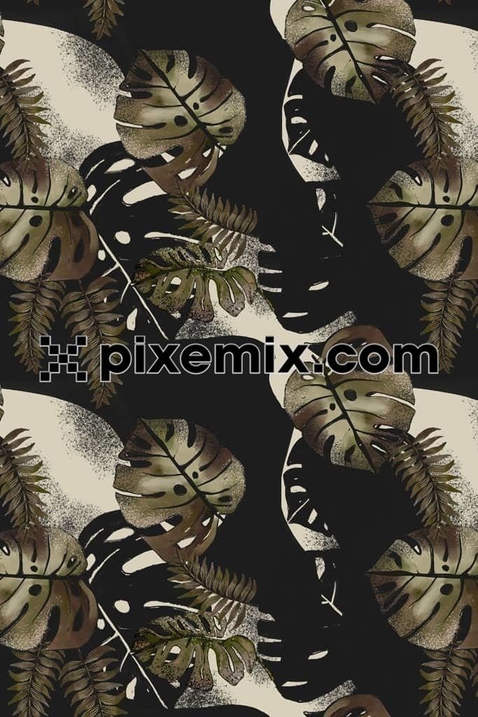 Tropical leaf product graphics with seamless repeat pattern