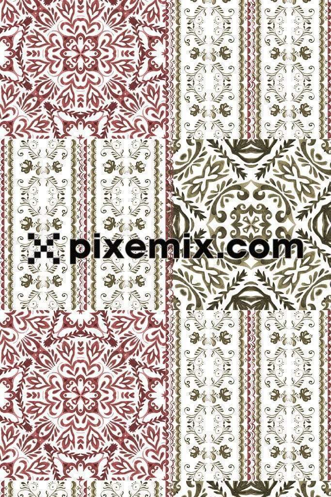 Paisley art product graphics with seamless repeat pattern