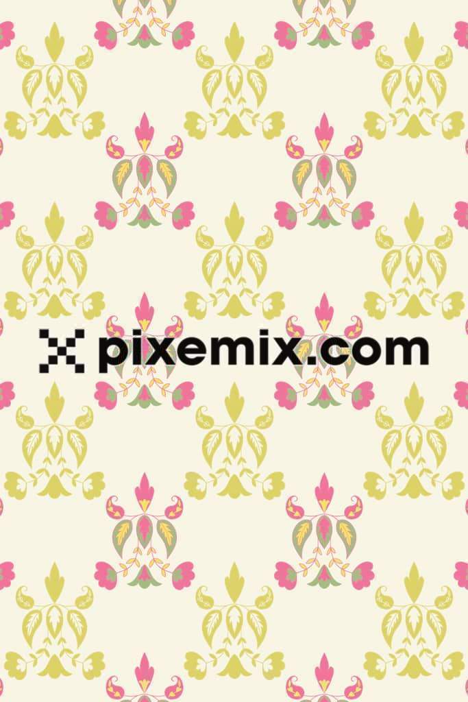 Leaf and florals product graphics with seamless repeat pattern