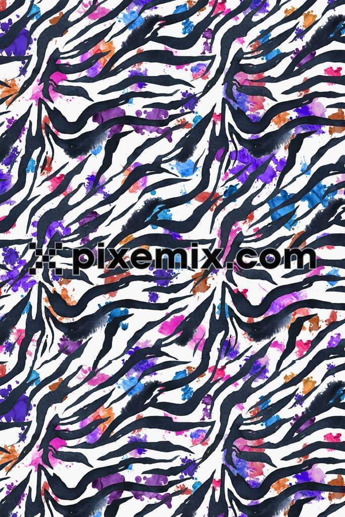 Abstract animal print watercolor product graphic with seamless repeat pattern