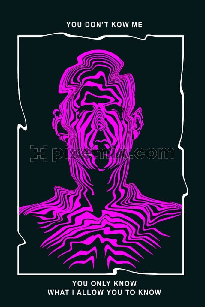 Modern art inspired techno human product graphic
