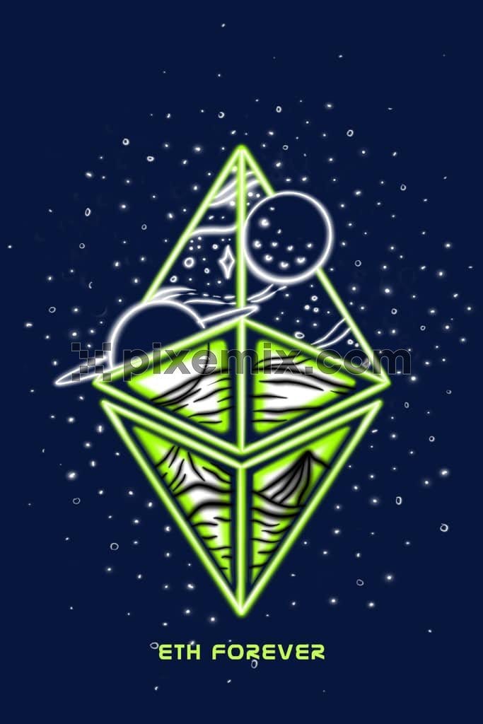 Ethereum inspired space product graphic