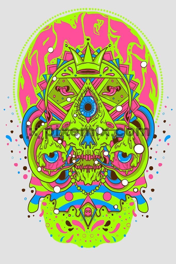 Pop art inspired psychedelic style product graphic