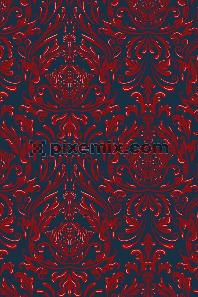 Ethnic art product graphic with seamless repeat pattern